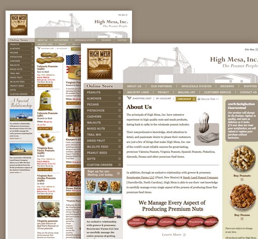High Mesa Gourment Nuts Website Development